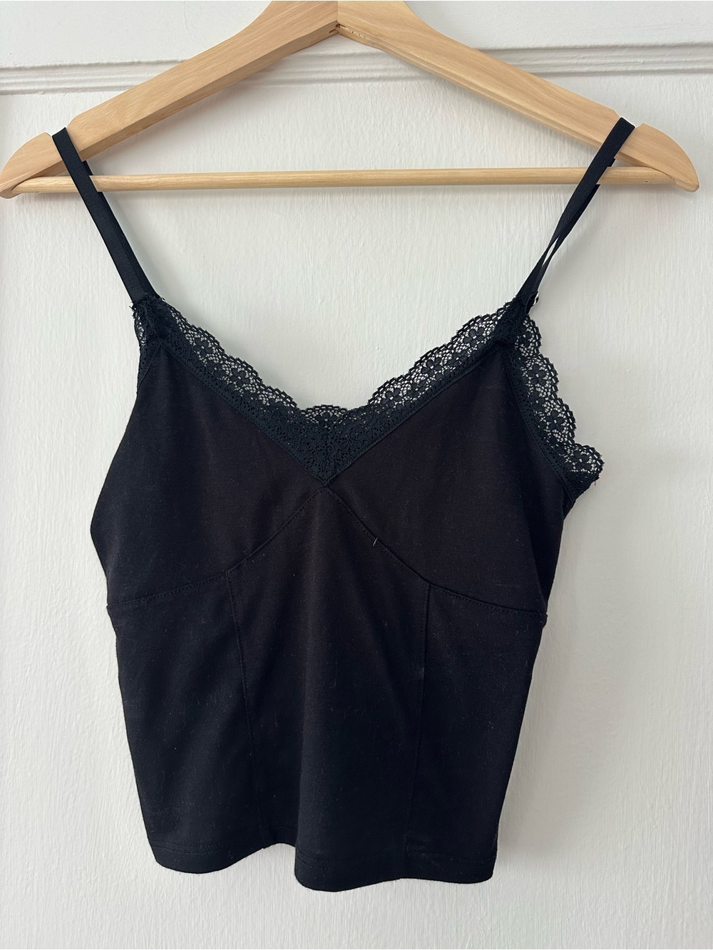 Divided Black Lace-Trim V-Neck Cami